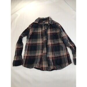 Eddie Bauer Men's Medium Brown Plaid Long Sleeve Button Up Shirt